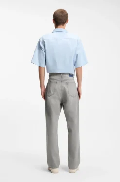 Baggy-fit jeans in grey stonewashed denim