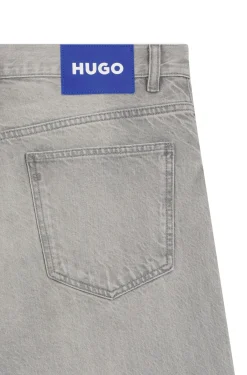Baggy-fit jeans in grey stonewashed denim