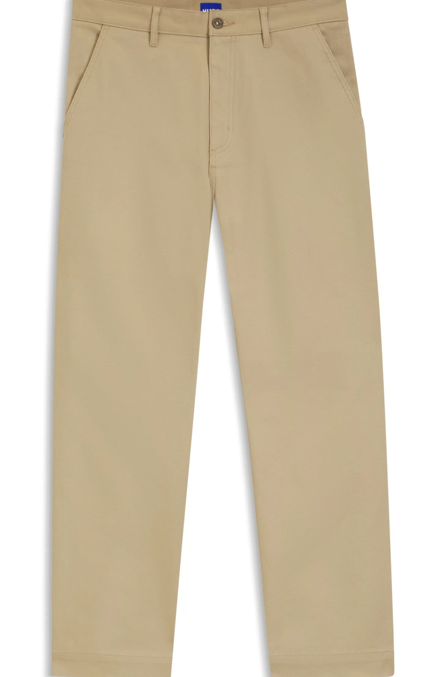 Baggy-fit trousers in stretch-cotton canvas