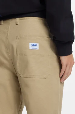 Baggy-fit trousers in stretch-cotton canvas