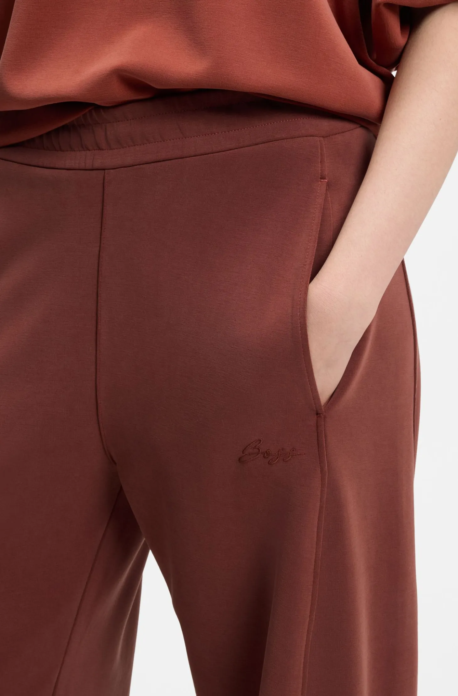 Balloon-fit tracksuit bottoms with logo embroidery