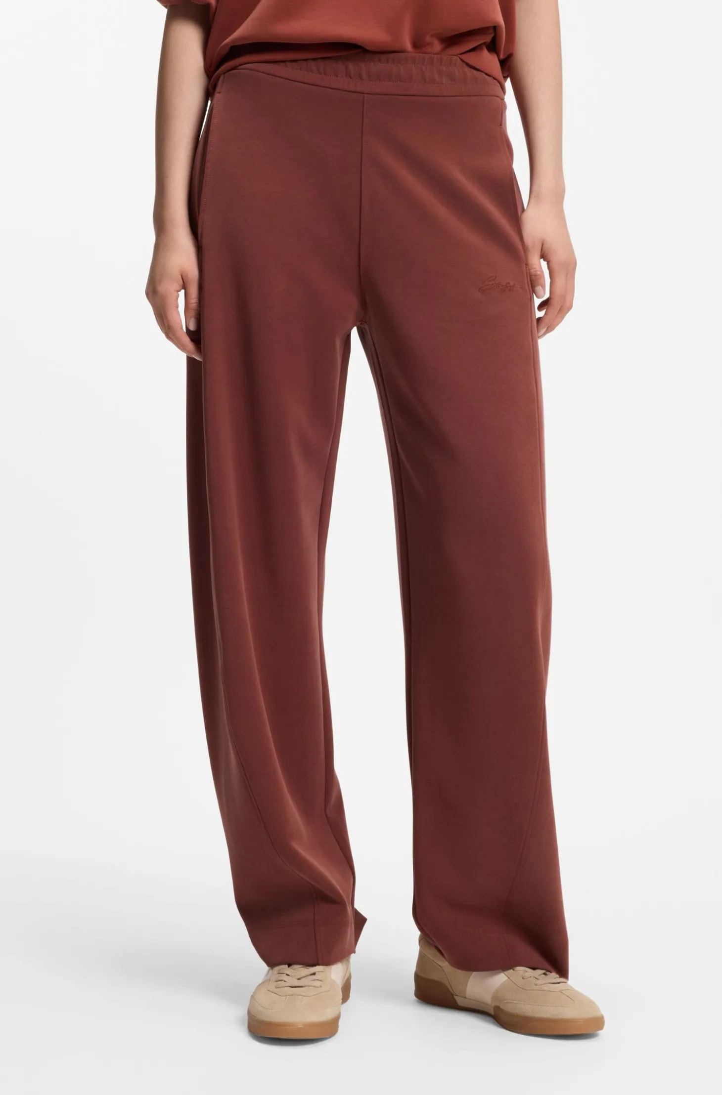 Balloon-fit tracksuit bottoms with logo embroidery