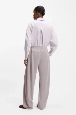 Balloon-fit tracksuit bottoms with logo embroidery