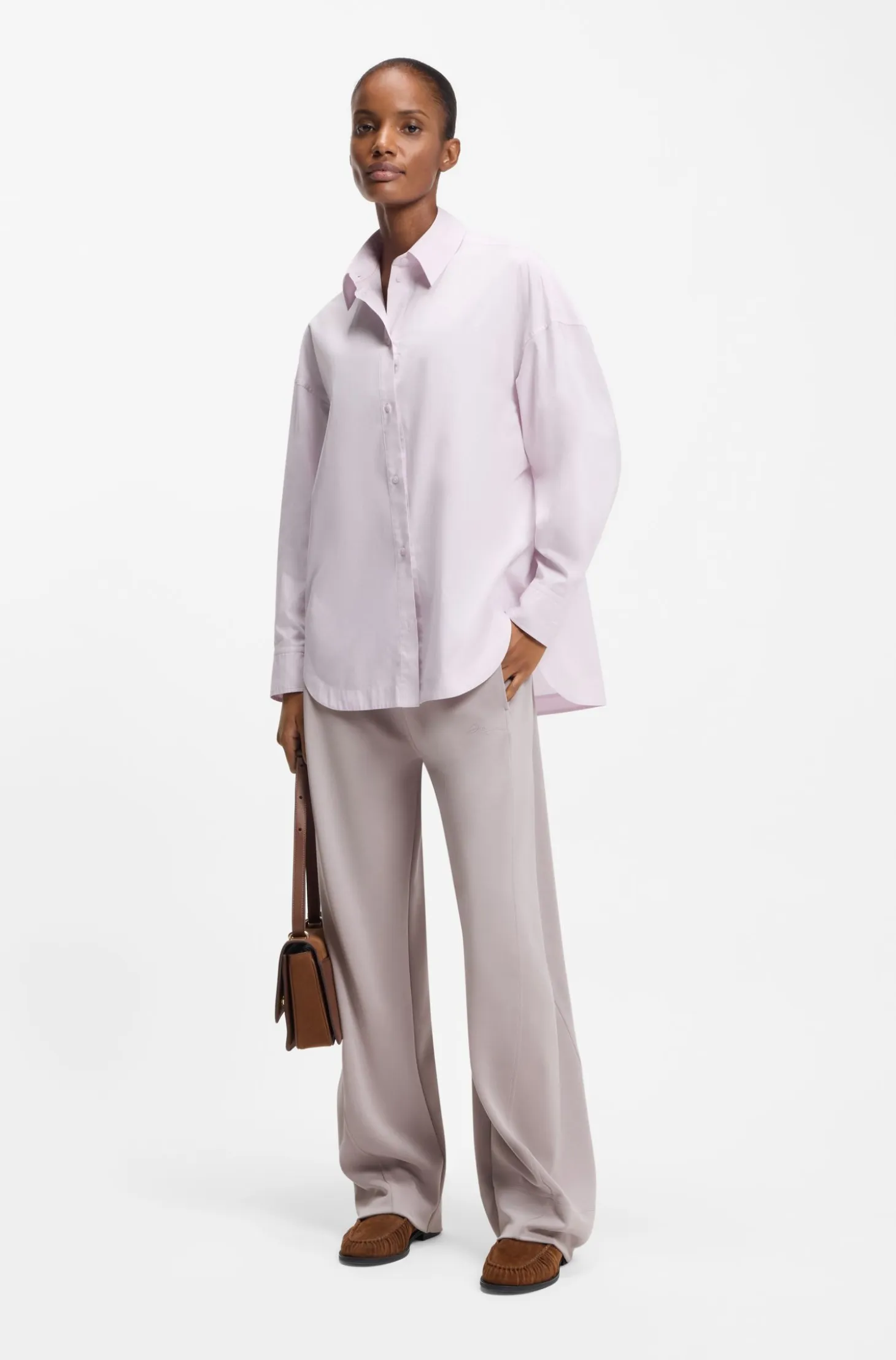Balloon-fit tracksuit bottoms with logo embroidery