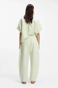 Balloon-leg trousers with elasticated waist