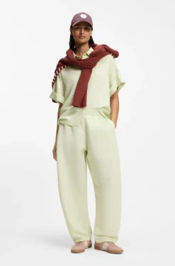 Balloon-leg trousers with elasticated waist