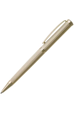 Ballpoint pen with diamond-cut engraved gold-tone finish