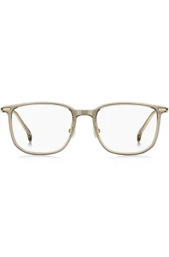 Beige-acetate optical frames with gold-tone temples