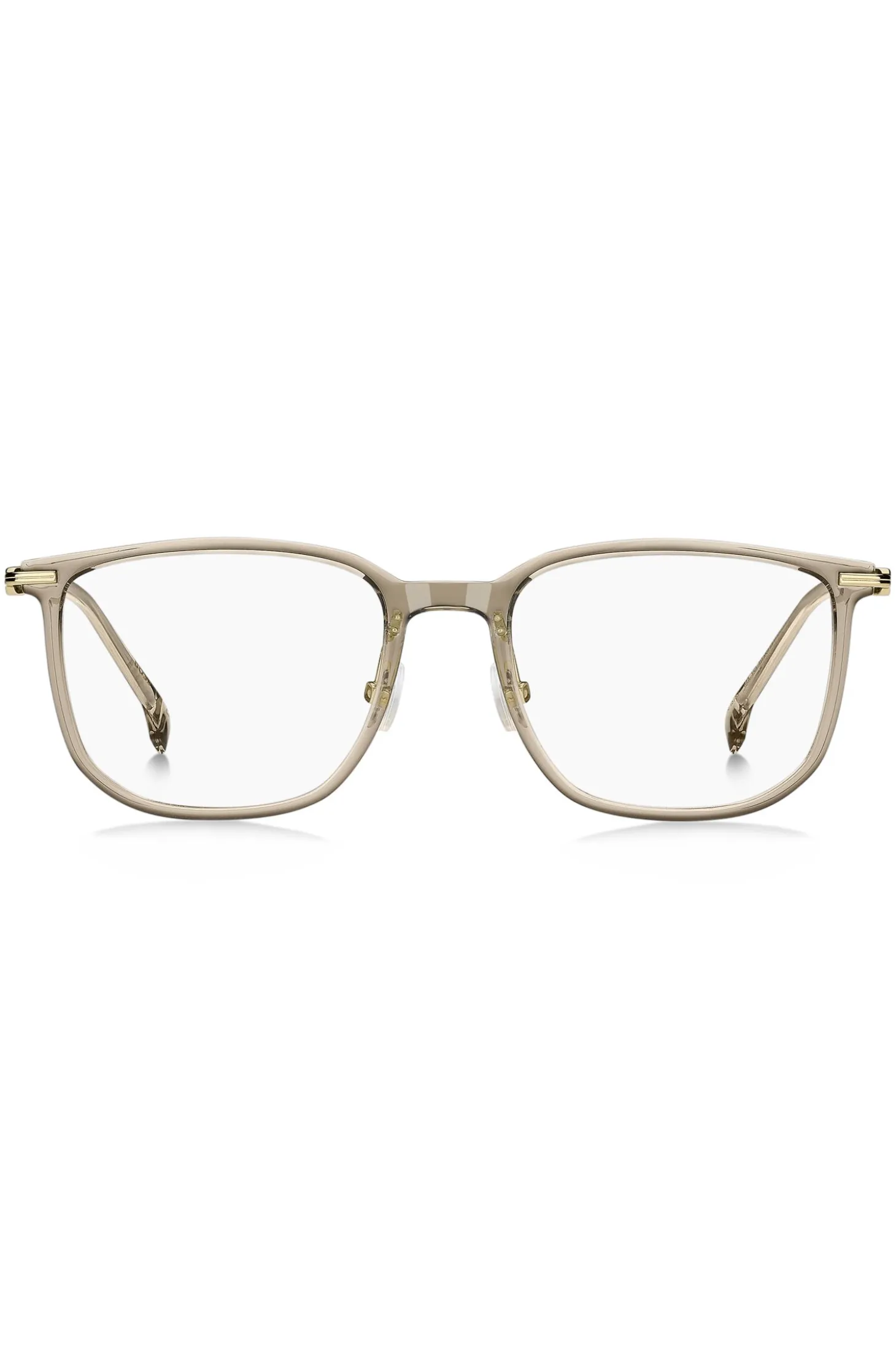 Beige-acetate optical frames with gold-tone temples