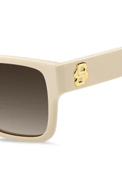 Beige-acetate sunglasses with Double B monogram