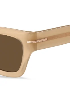 Beige-acetate sunglasses with signature gold-tone detail