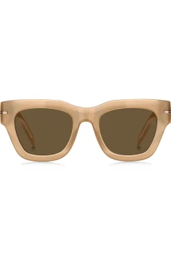 Beige-acetate sunglasses with signature gold-tone detail
