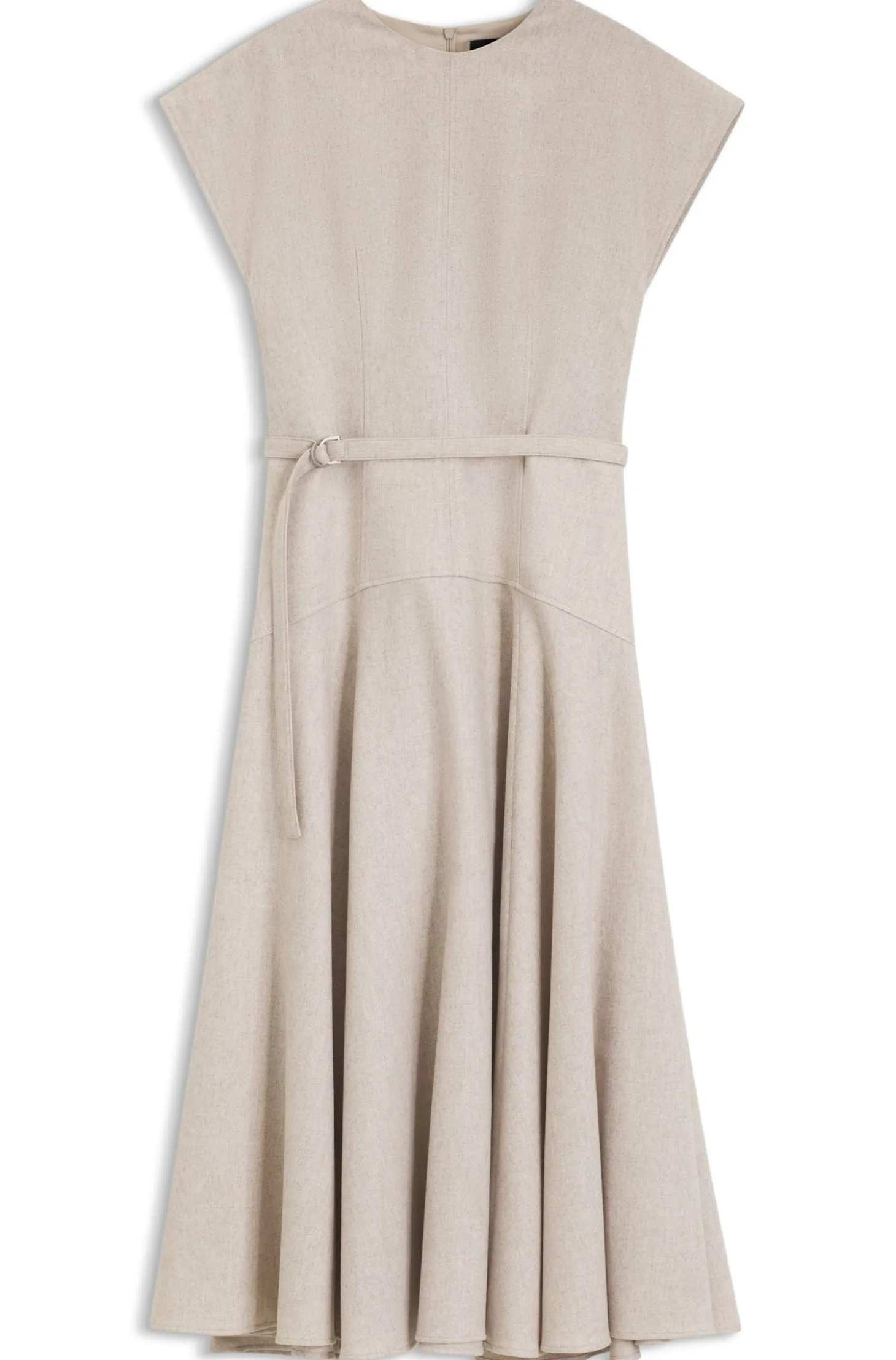 Belted maxi dress in melange flannel