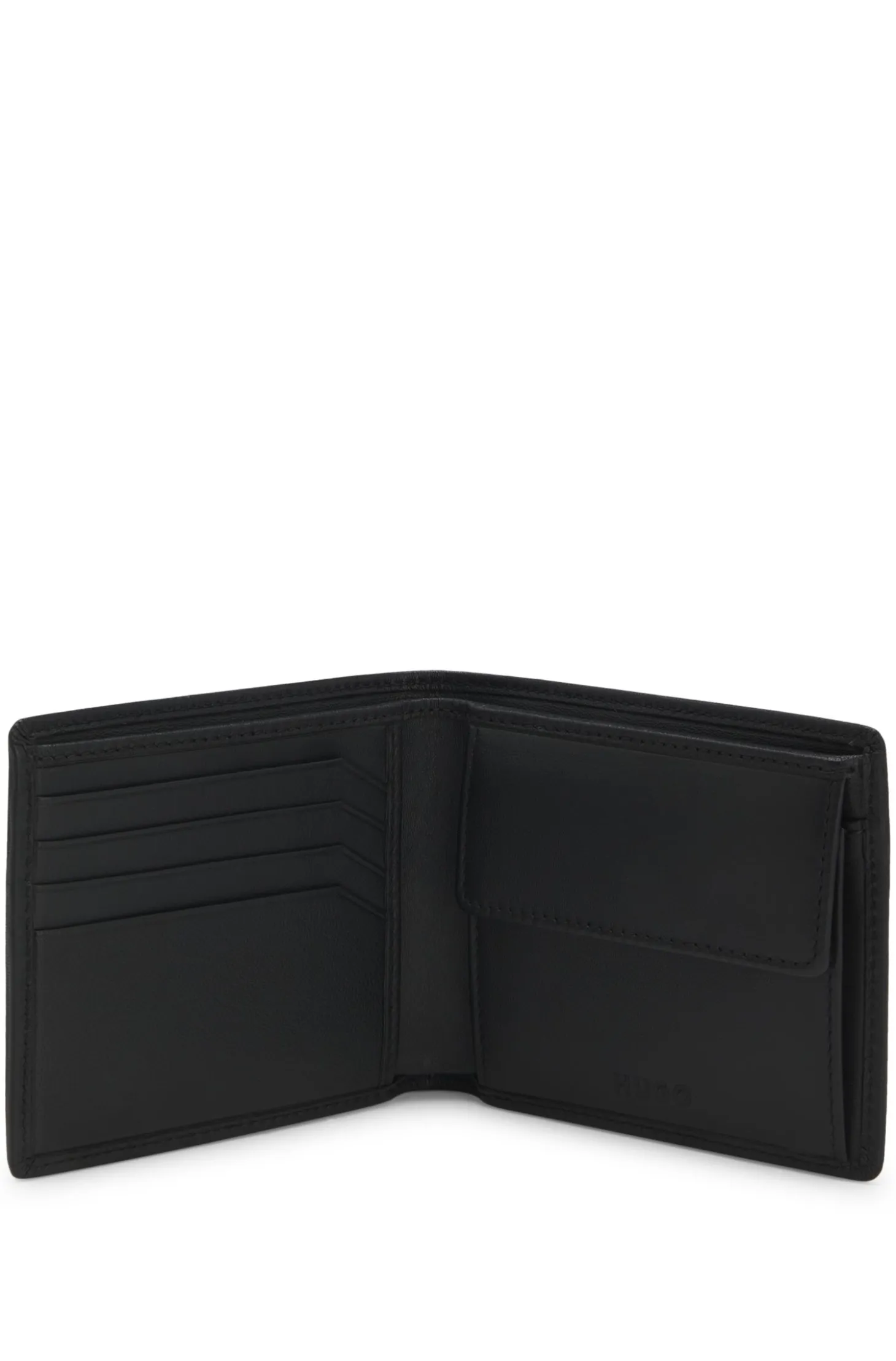 Bifold wallet in smooth leather with embossed logo