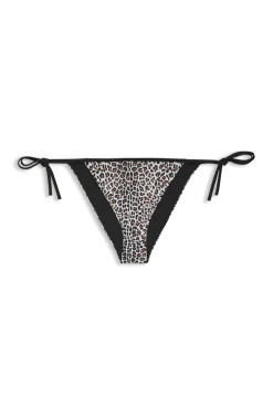 Bikini bottoms with printed stacked logos