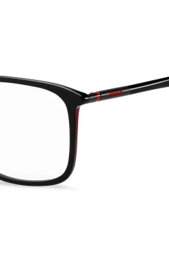 Black-acetate optical frames with tubular temples