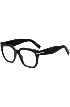 Black-acetate optical frames with gold-tone hinges