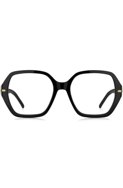 Black-acetate optical frames with white trims