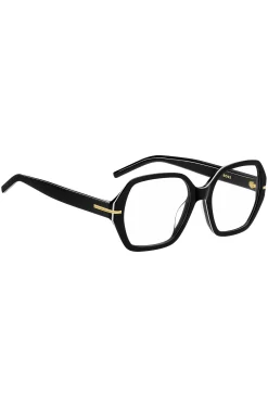 Black-acetate optical frames with white trims