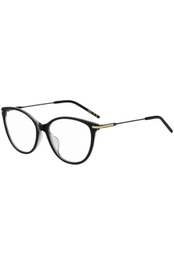 Black-acetate optical frames with metal temples