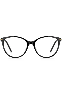 Black-acetate optical frames with metal temples