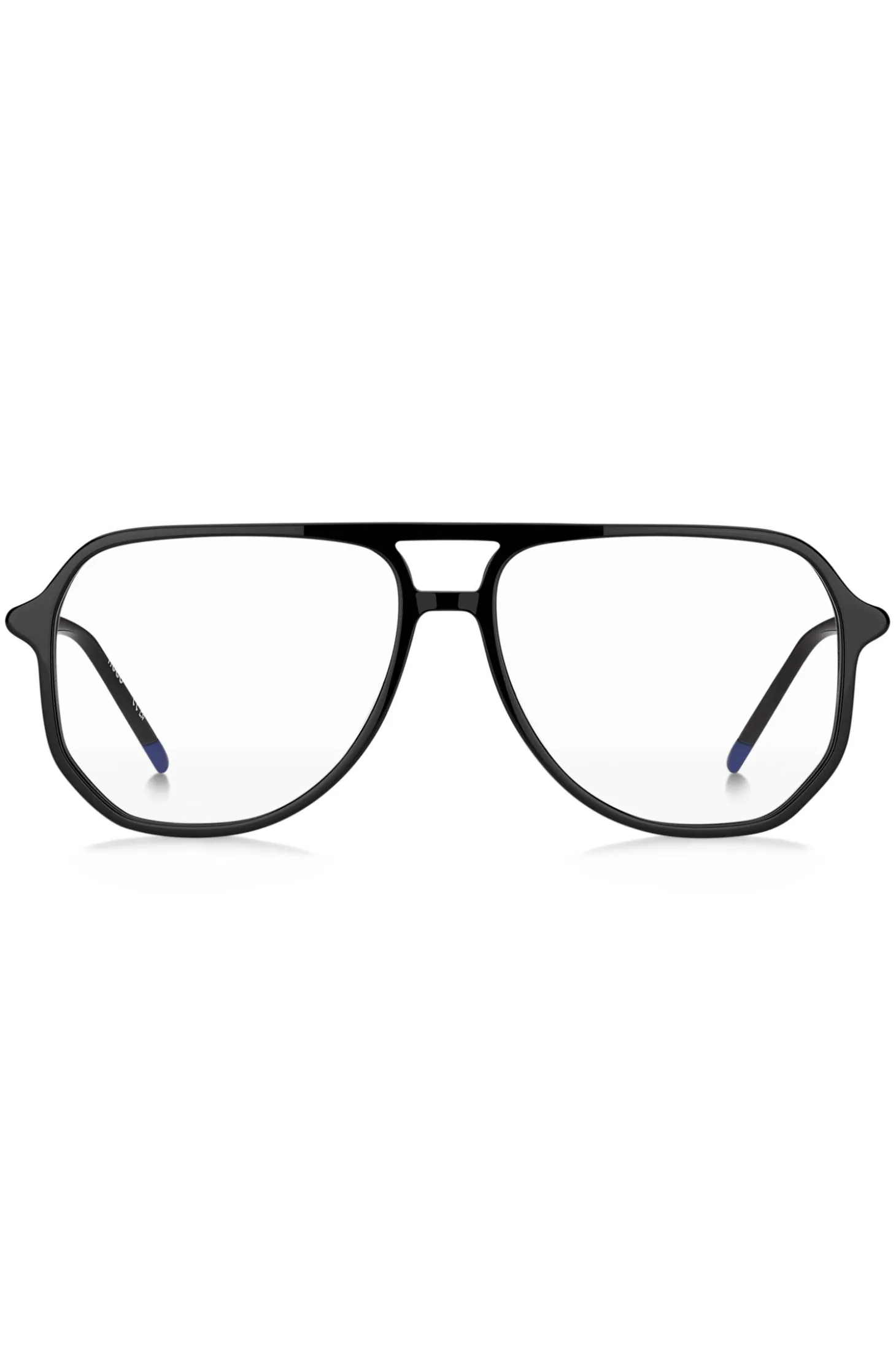 Black-acetate optical frames with tubular temples
