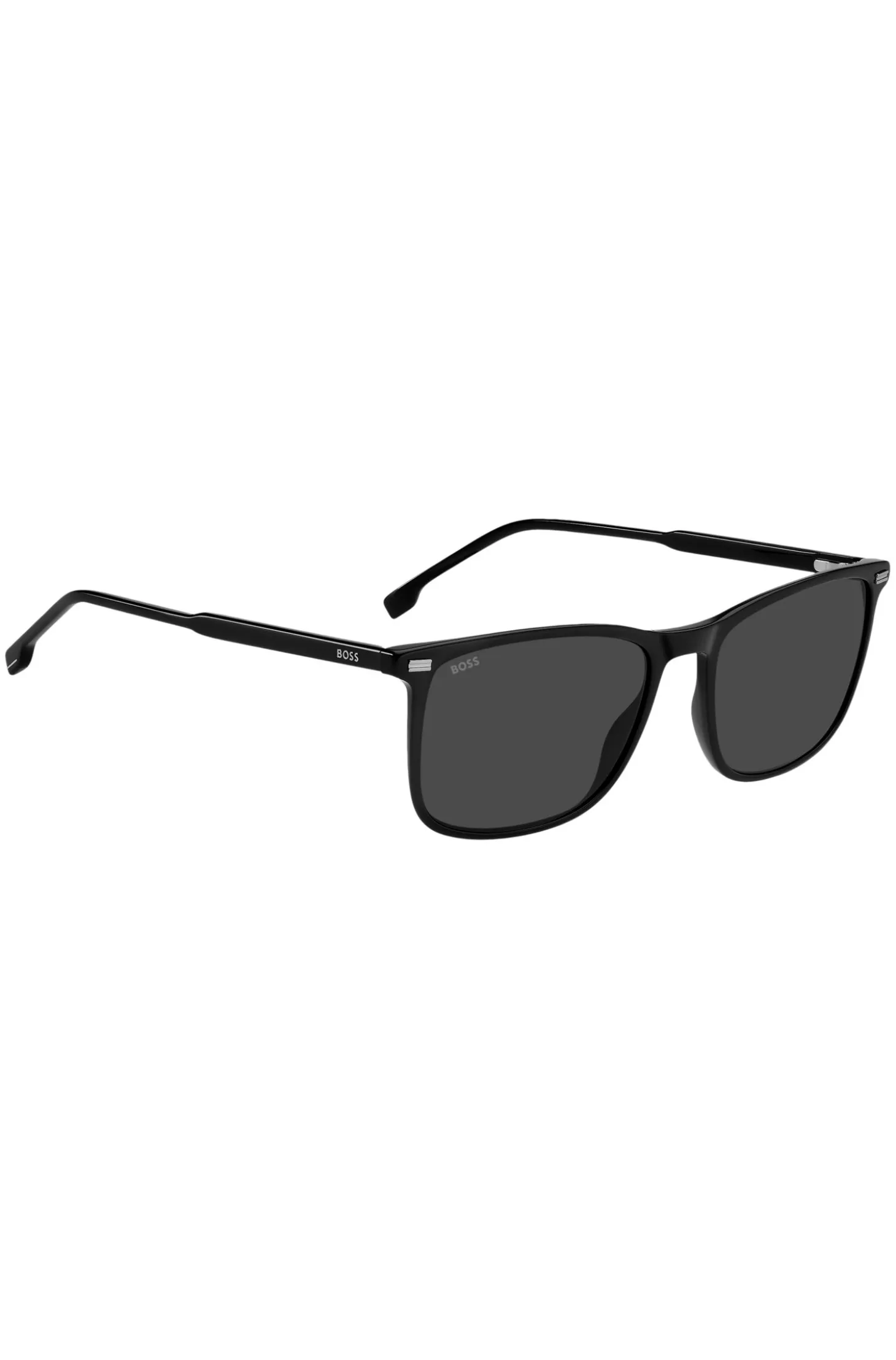 Black-acetate sunglasses with temple logo