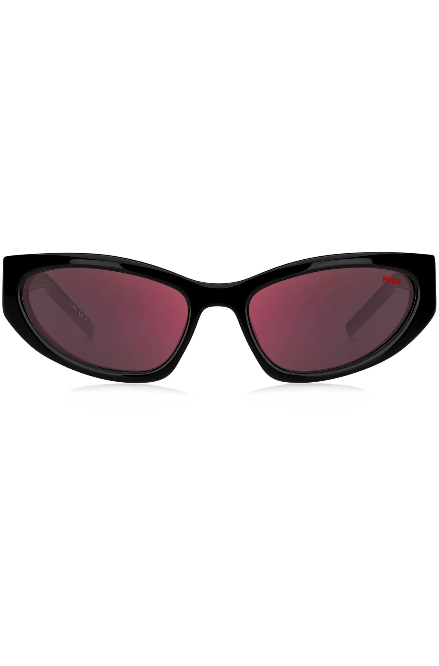 Black-acetate sunglasses with 3D monogram