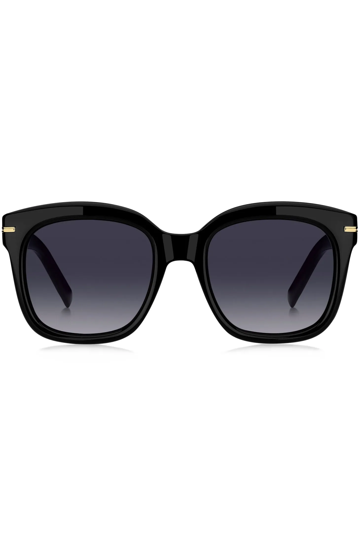 Black-acetate sunglasses with gold-tone hinges