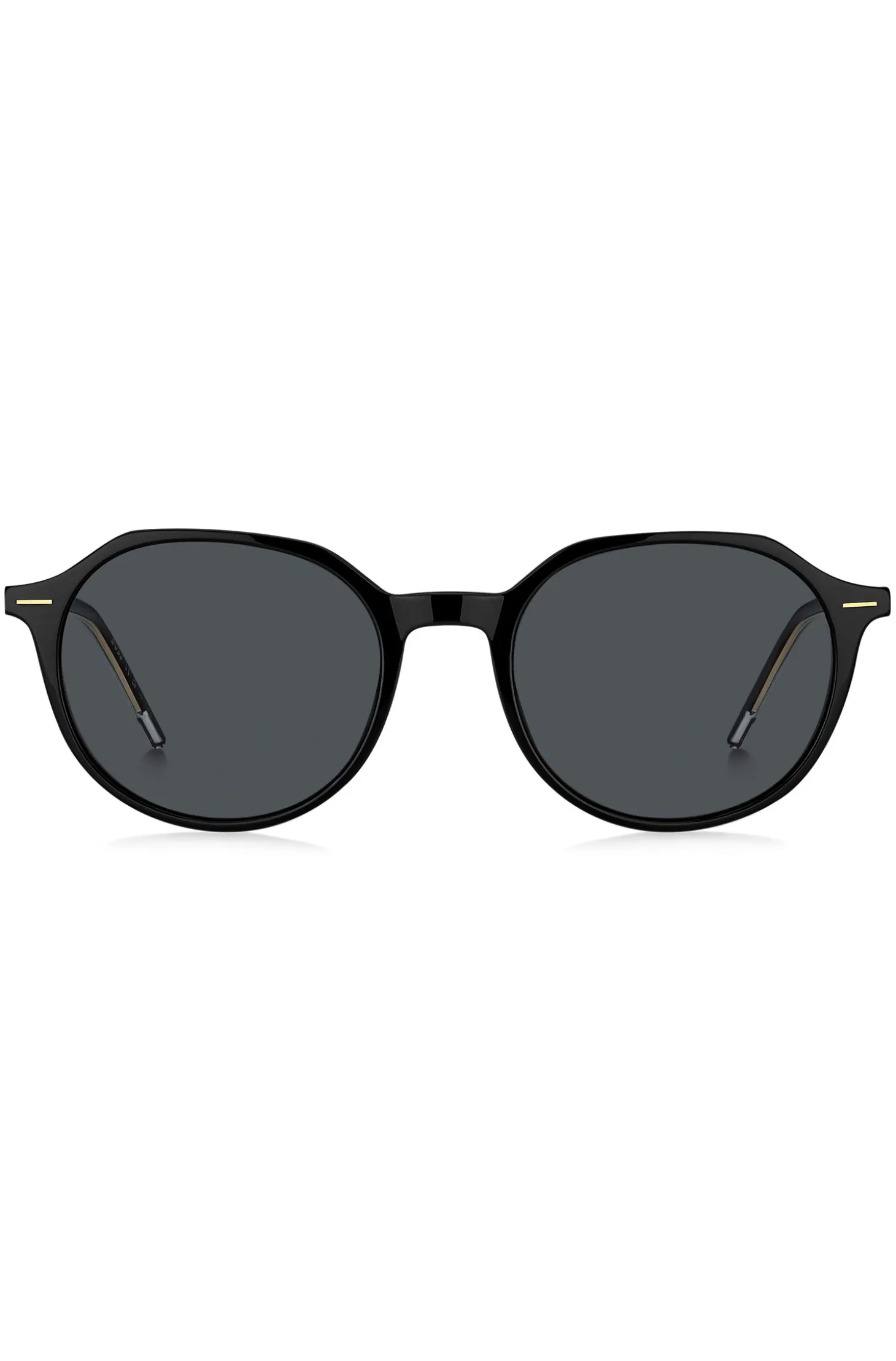 Black-acetate sunglasses with gold-tone detailing