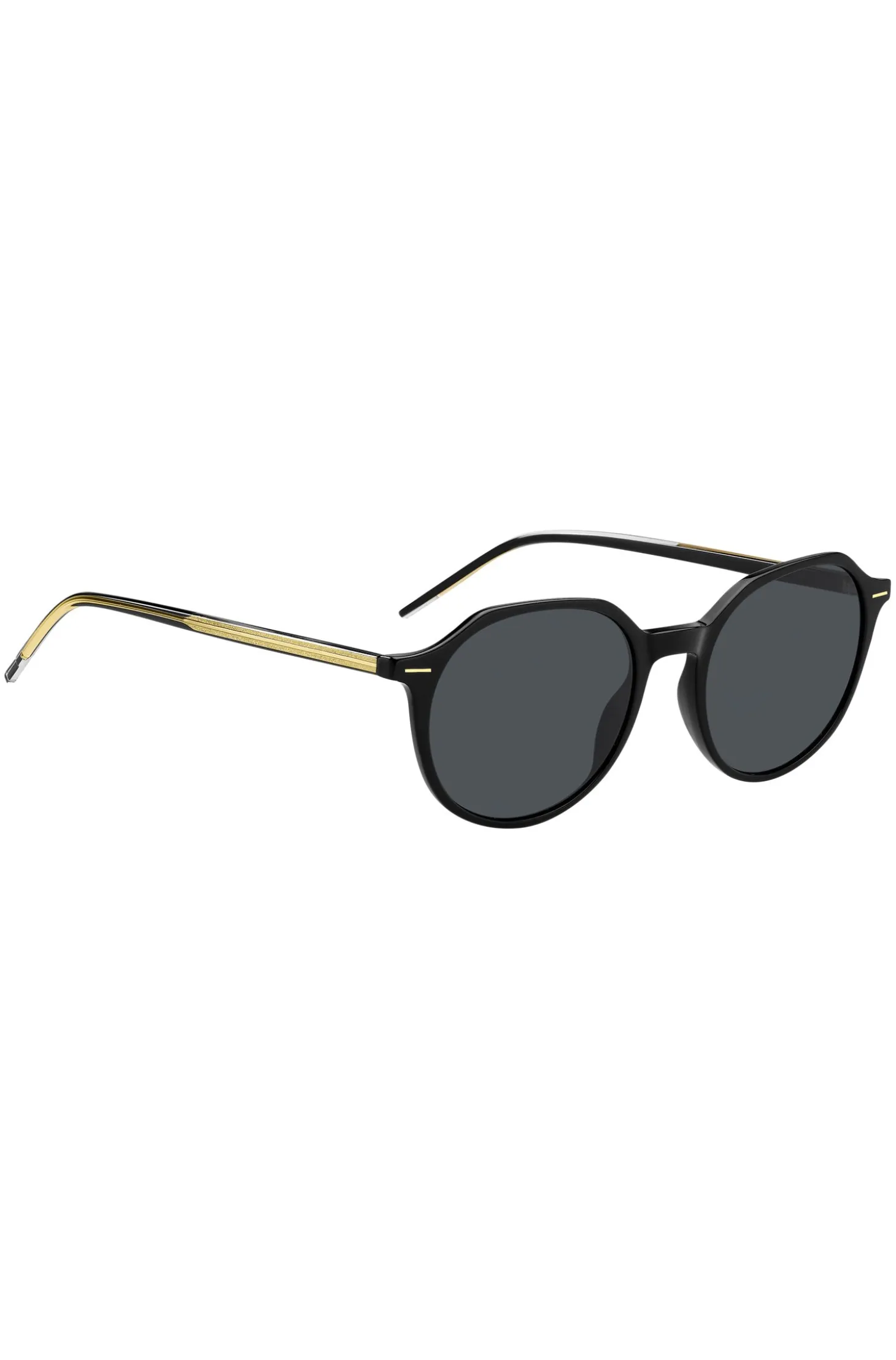 Black-acetate sunglasses with gold-tone detailing