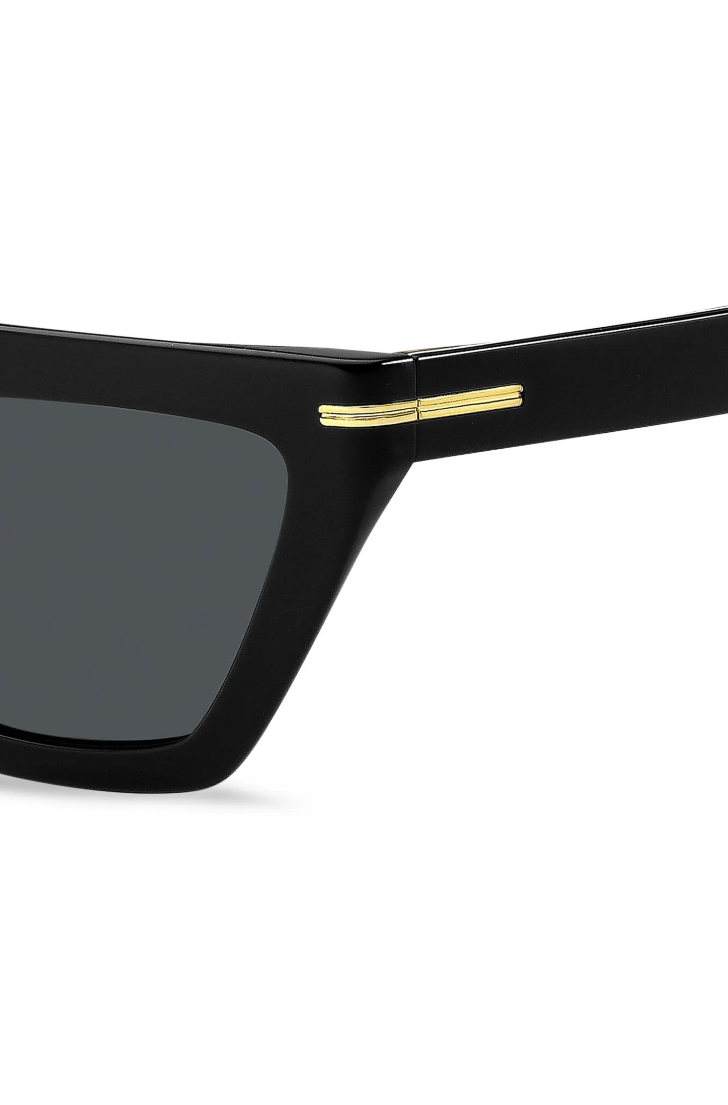 Black-acetate sunglasses with gold-tone details