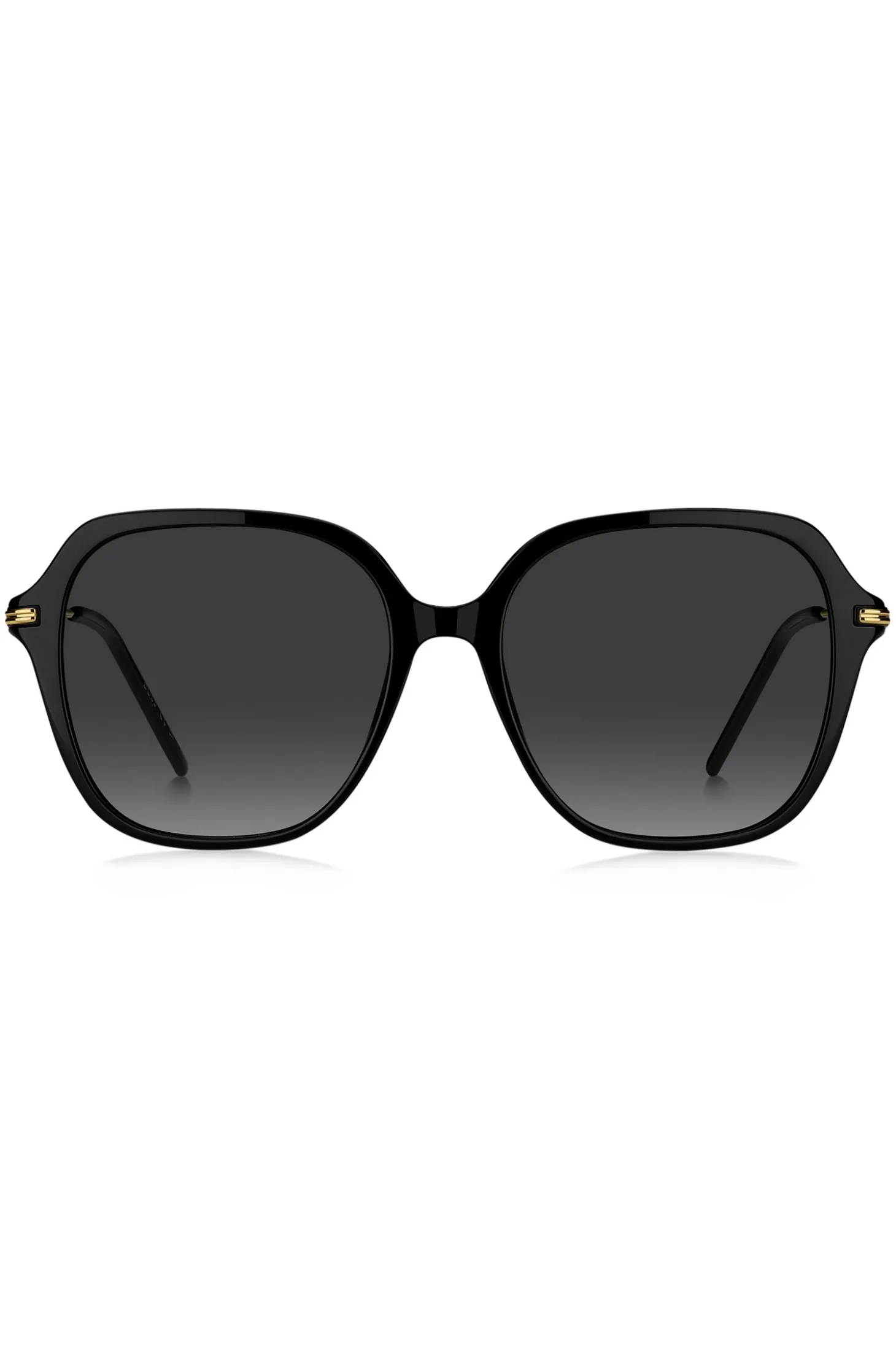 Black-acetate sunglasses with metal temples