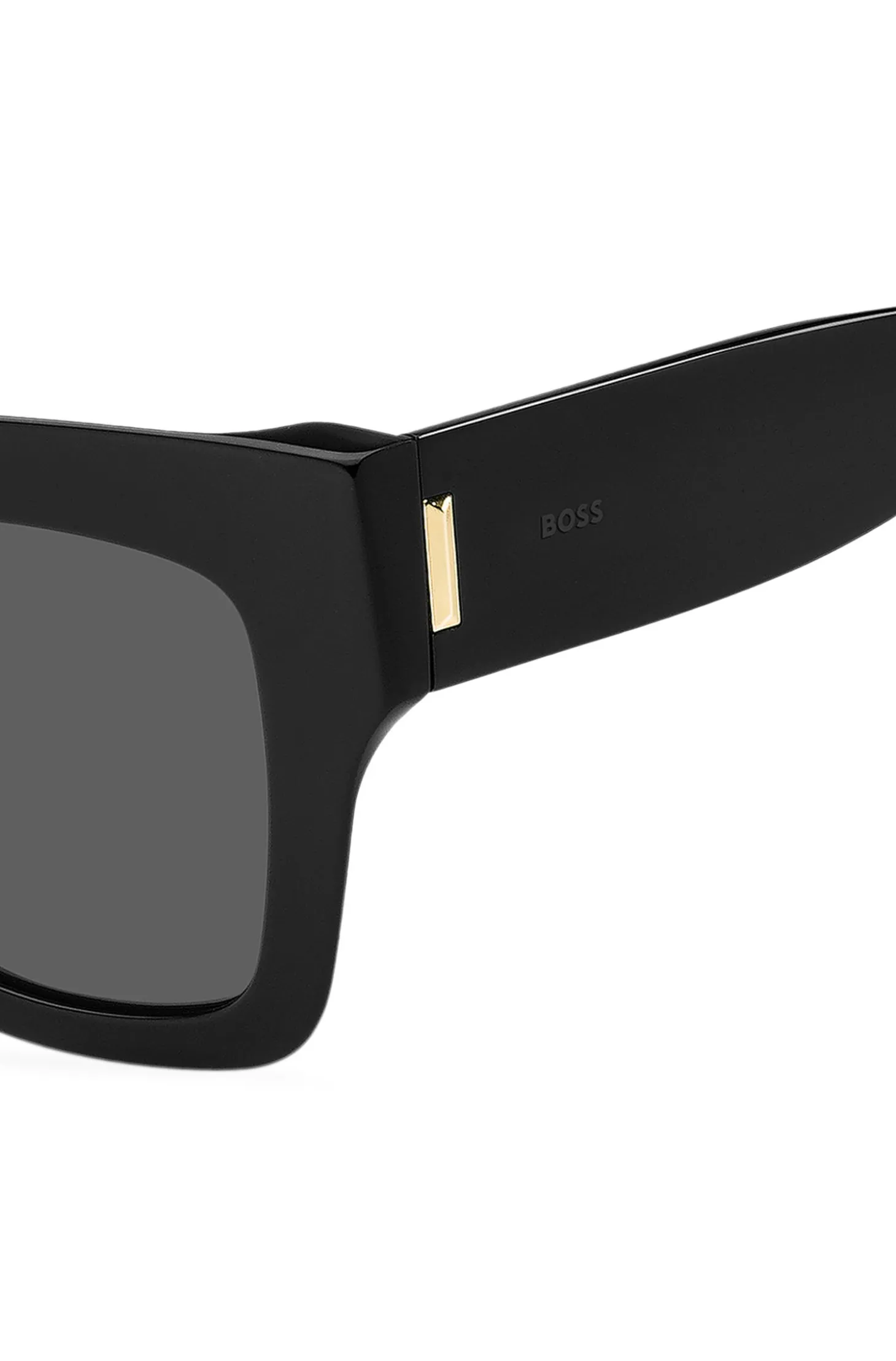 Black-acetate sunglasses with signature hardware