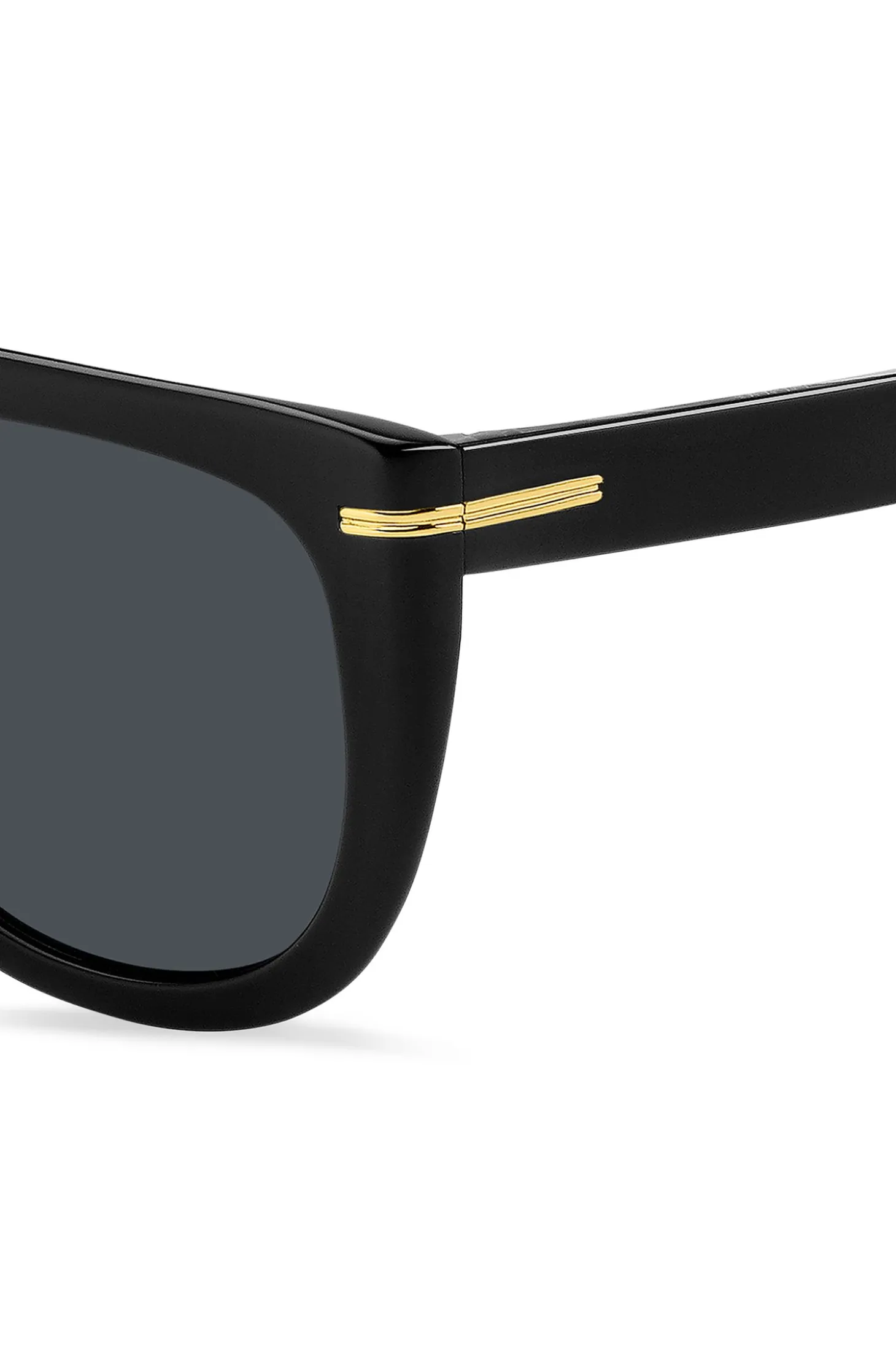 Black-acetate sunglasses with gold-tone hardware