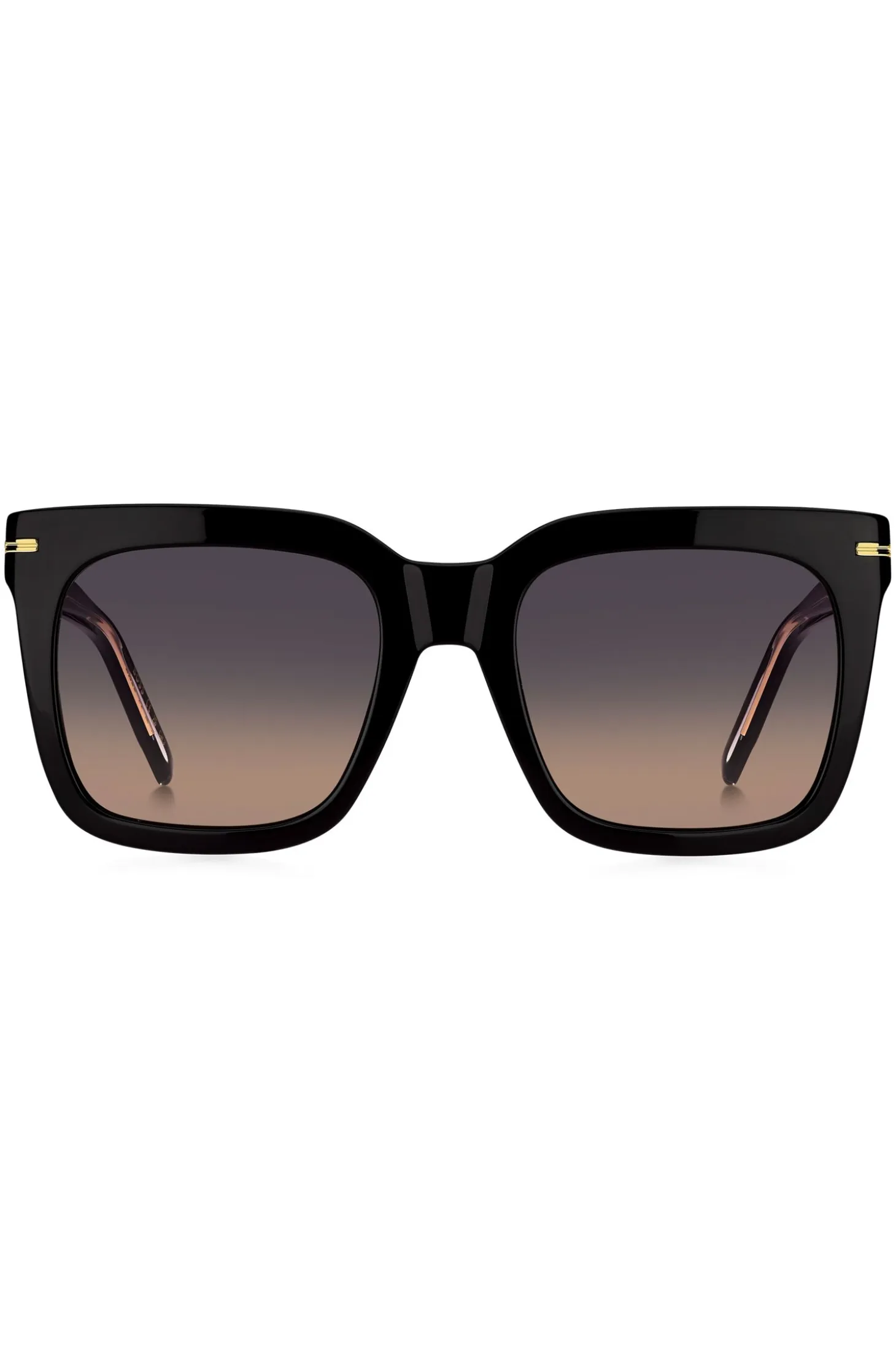Black-acetate sunglasses with gold-tone hardware