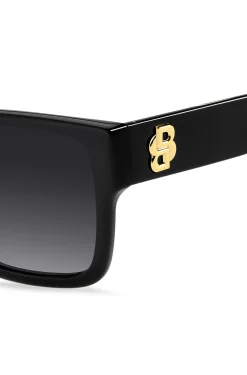 Black-acetate sunglasses with Double B monogram