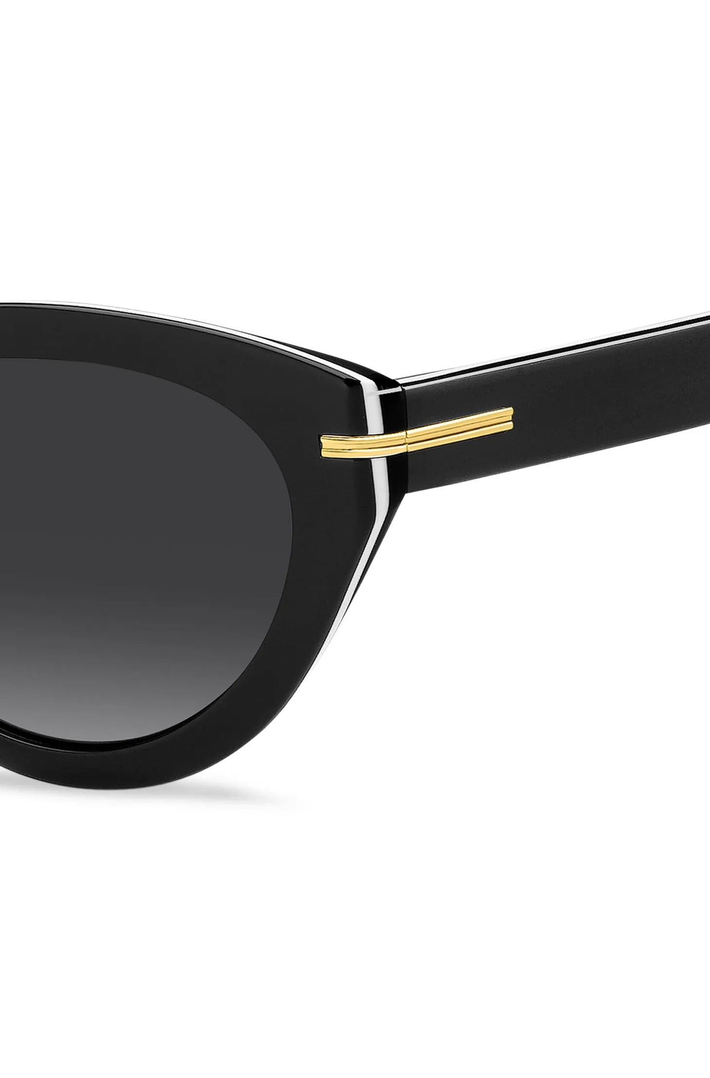 Black-acetate sunglasses with gold-tone trims