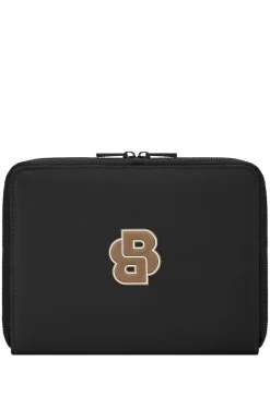 Black A5 conference folder with Double B patch