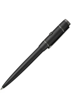 Black diamond-cut ballpoint pen with Double B trim