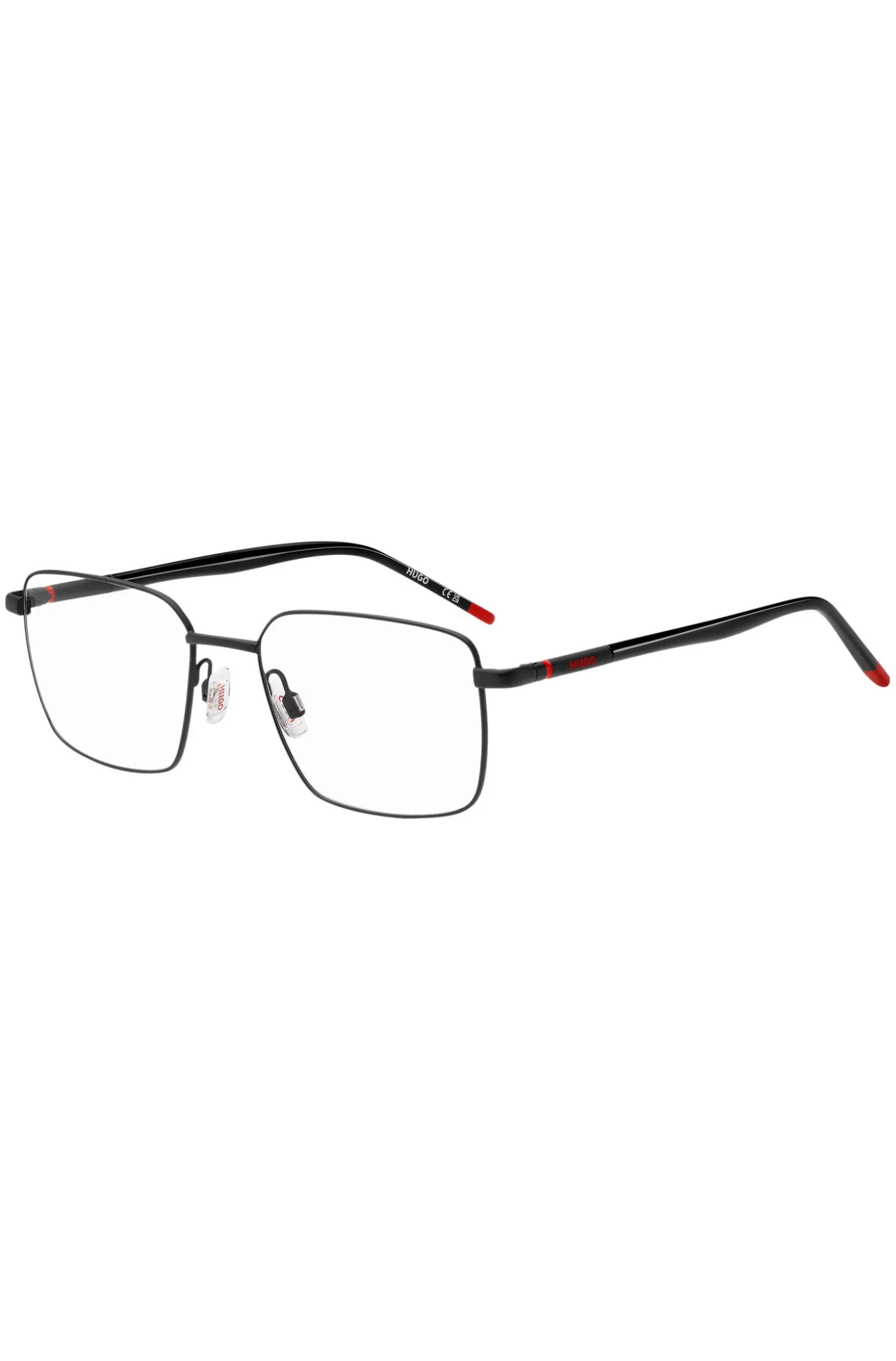 Black-metal optical frames with tubular temples