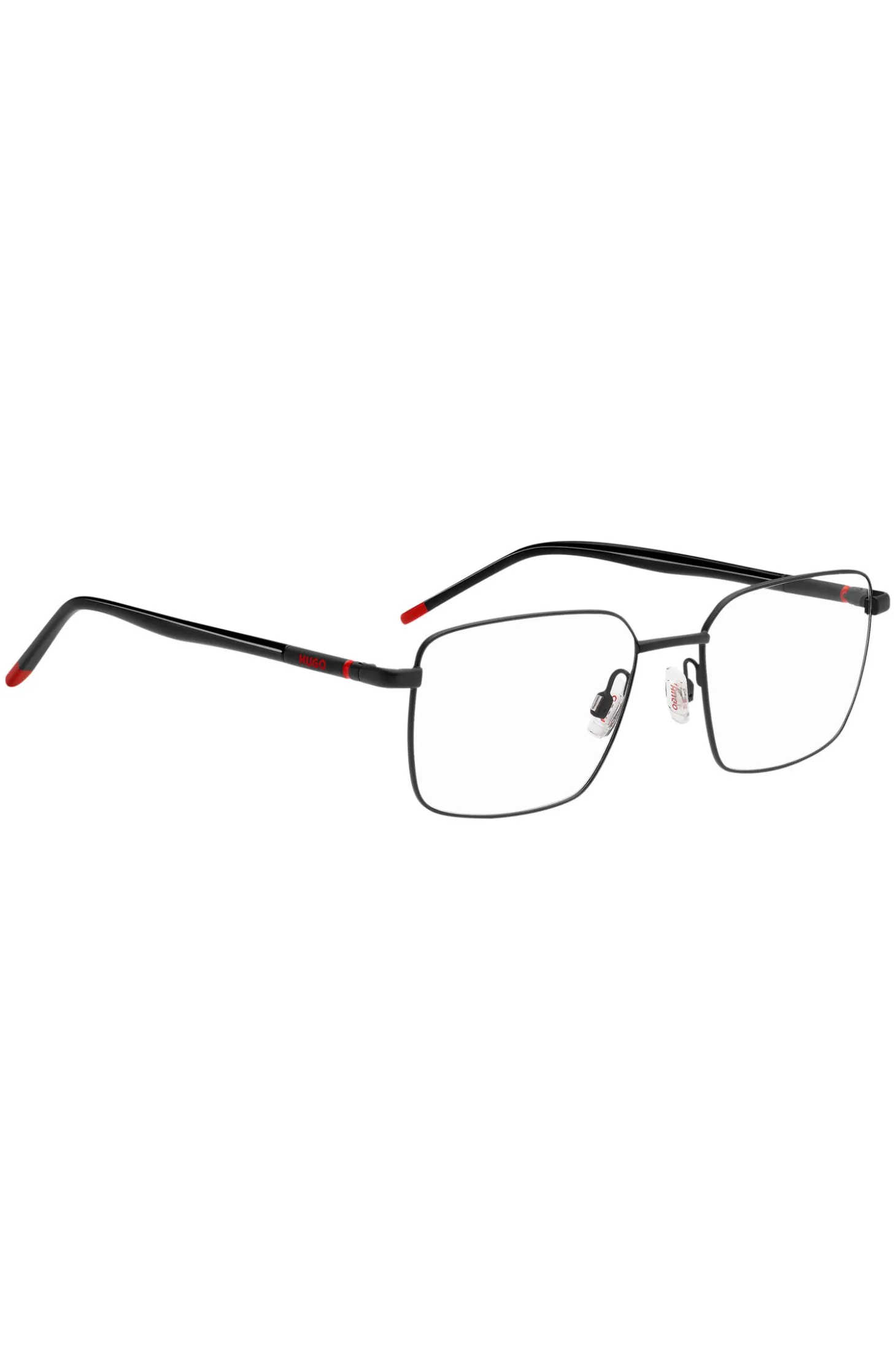 Black-metal optical frames with tubular temples