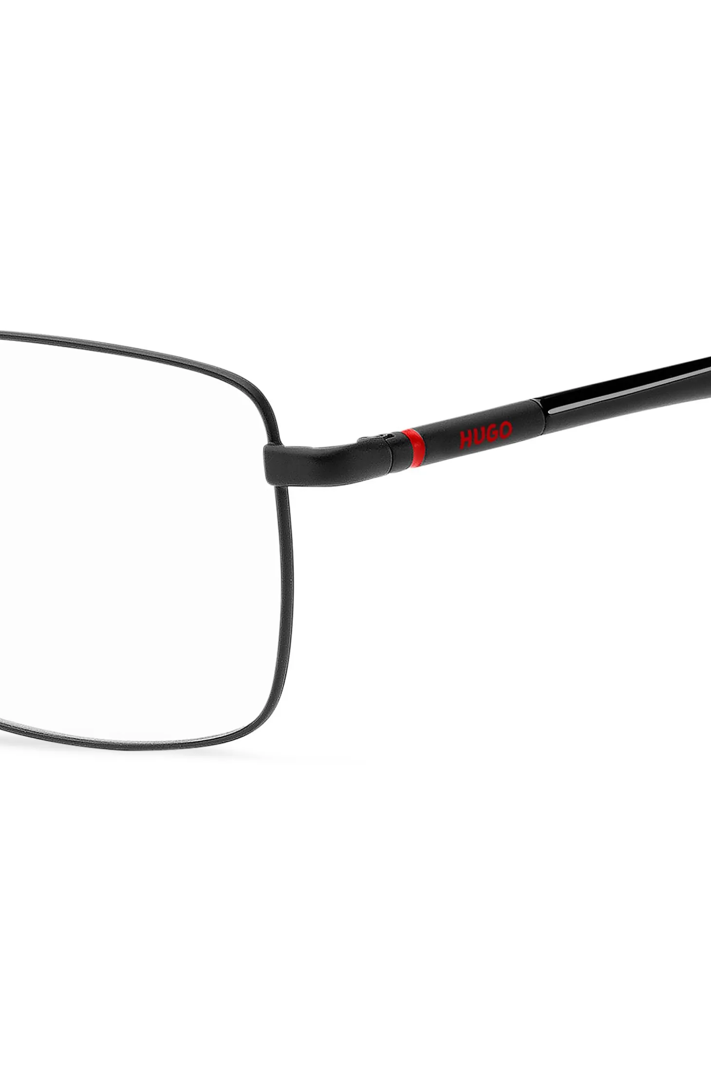 Black-metal optical frames with tubular temples