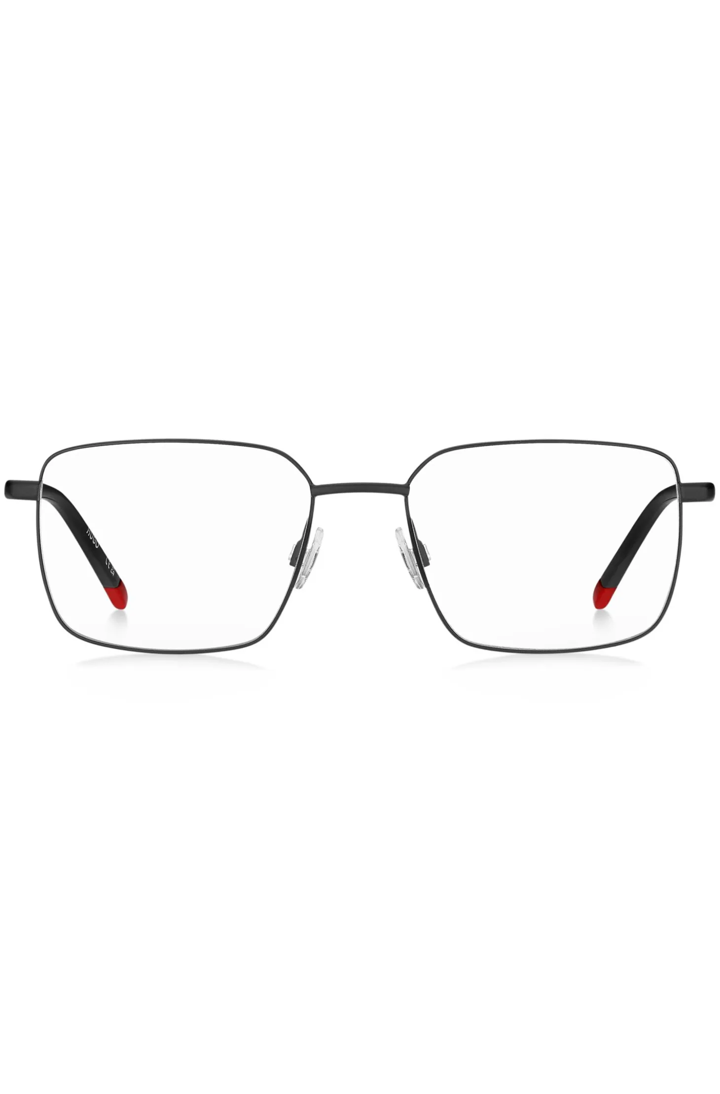 Black-metal optical frames with tubular temples