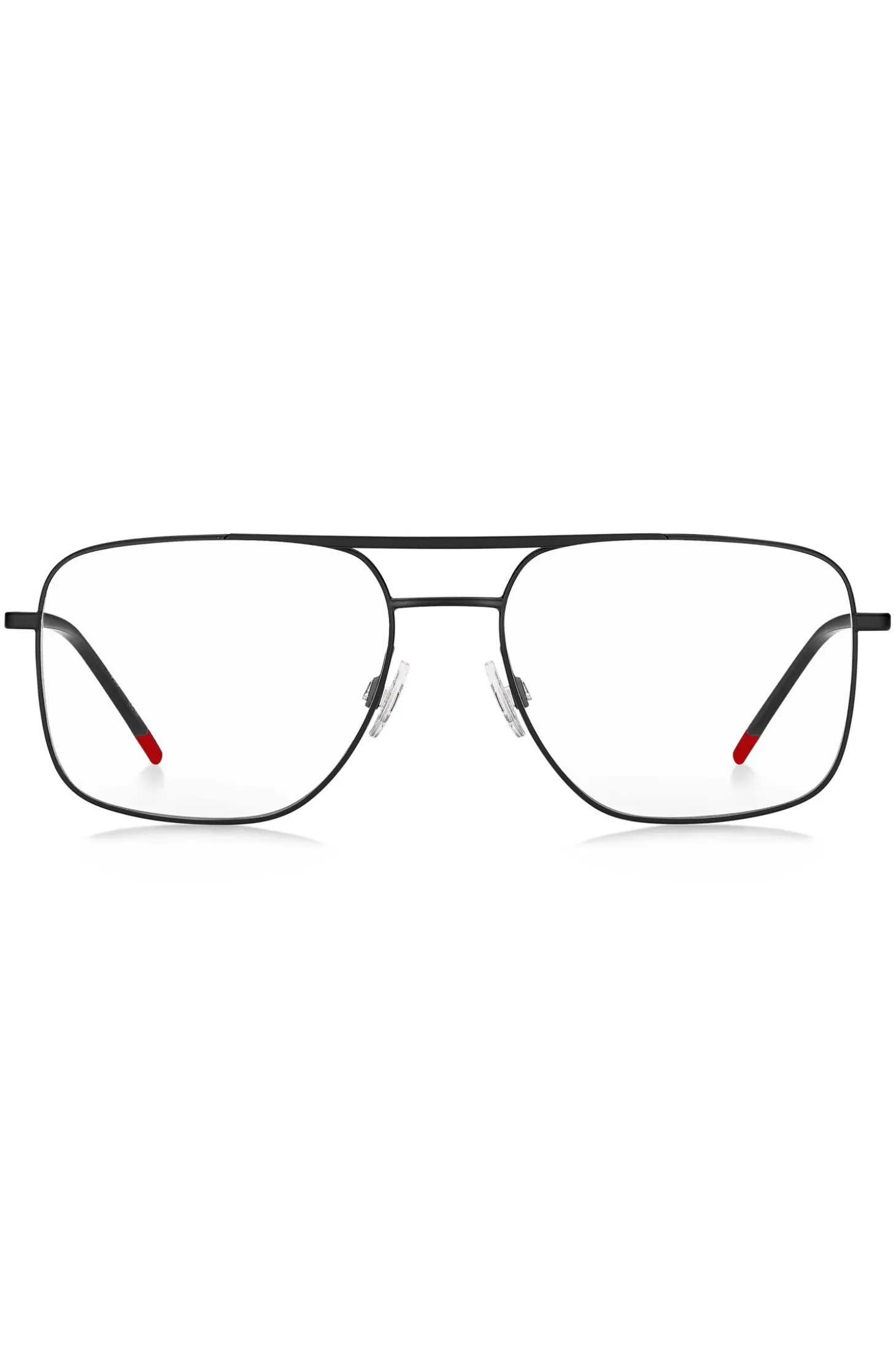 Black-metal optical frames with double bridge