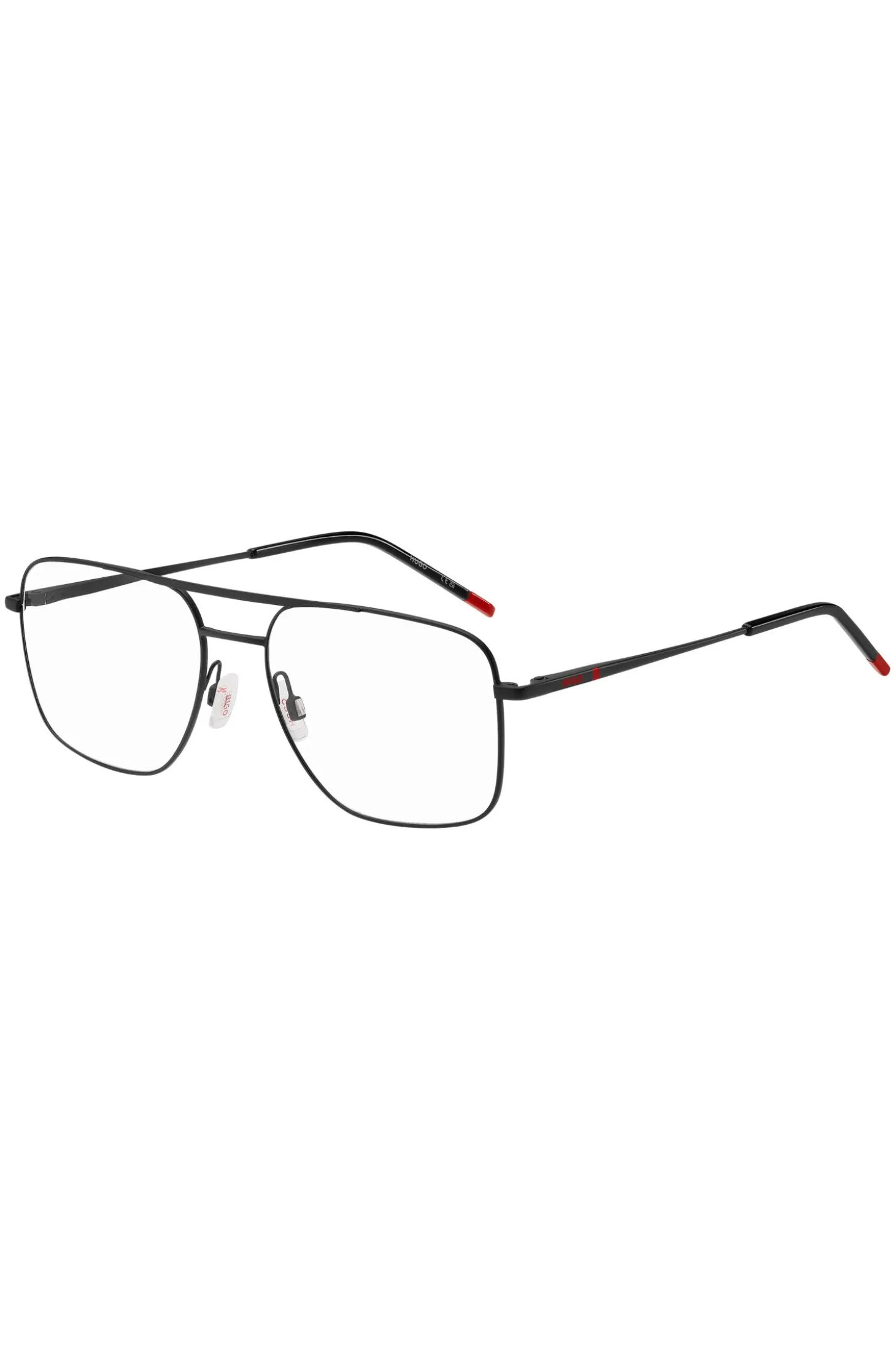 Black-metal optical frames with double bridge