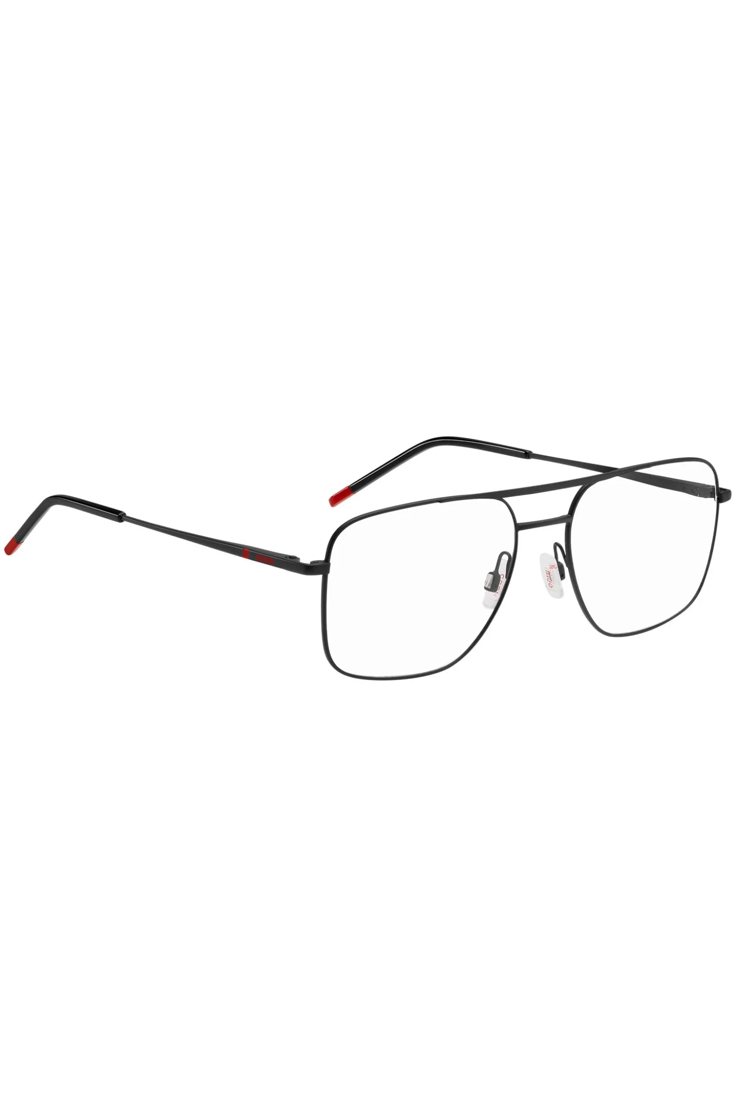 Black-metal optical frames with double bridge