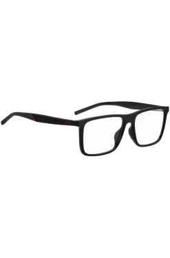 Black optical frames with clip-on shaded lenses