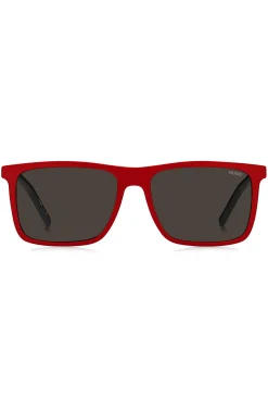 Black optical frames with clip-on shaded lenses