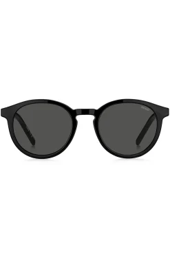 Black optical frames with clip-on shaded lenses
